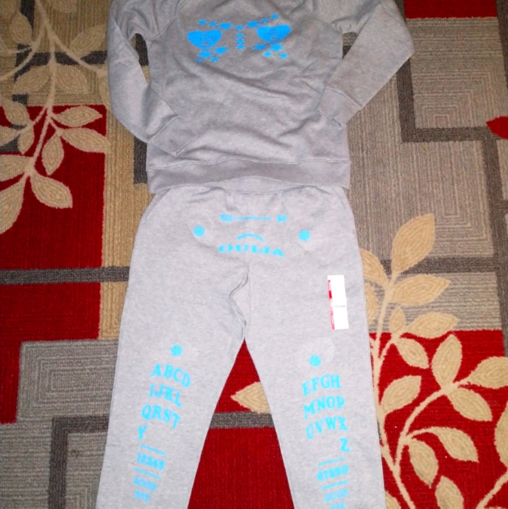 Heather grey/ocean Ouija board set szSM NWOT